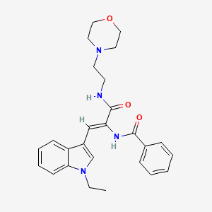 molecular formula C26H30N4O3 B11419003 N-[(1Z)-1-(1-ethyl-1H-indol-3-yl)-3-{[2-(morpholin-4-yl)ethyl]amino}-3-oxoprop-1-en-2-yl]benzamide 