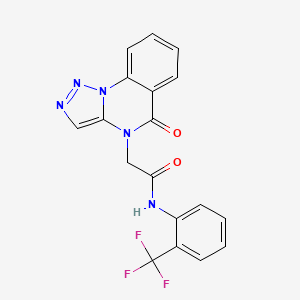 molecular formula C18H12F3N5O2 B11419016 2-(5-oxo[1,2,3]triazolo[1,5-a]quinazolin-4(5H)-yl)-N-[2-(trifluoromethyl)phenyl]acetamide 