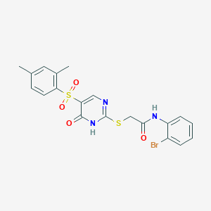 N-(2-bromophenyl)-2-((5-((2,4-dimethylphenyl)sulfonyl)-6-oxo-1,6-dihydropyrimidin-2-yl)thio)acetamide