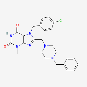 8-[(4-Benzylpiperazin-1-yl)methyl]-7-[(4-chlorophenyl)methyl]-3-methylpurine-2,6-dione