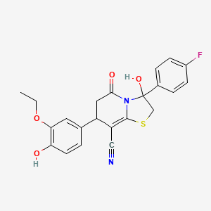 7-(3-ethoxy-4-hydroxyphenyl)-3-(4-fluorophenyl)-3-hydroxy-5-oxo-2,3,6,7-tetrahydro-5H-[1,3]thiazolo[3,2-a]pyridine-8-carbonitrile