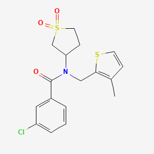 3-chloro-N-(1,1-dioxidotetrahydrothiophen-3-yl)-N-[(3-methylthiophen-2-yl)methyl]benzamide