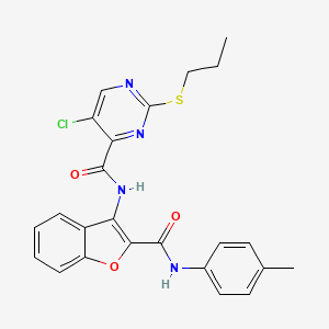 5-chloro-N-{2-[(4-methylphenyl)carbamoyl]-1-benzofuran-3-yl}-2-(propylsulfanyl)pyrimidine-4-carboxamide