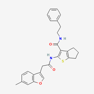 2-{[(6-methyl-1-benzofuran-3-yl)acetyl]amino}-N-(2-phenylethyl)-5,6-dihydro-4H-cyclopenta[b]thiophene-3-carboxamide