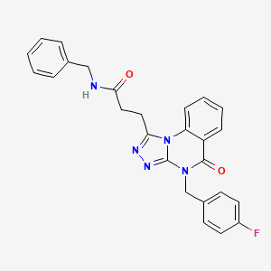 N-benzyl-3-{4-[(4-fluorophenyl)methyl]-5-oxo-4H,5H-[1,2,4]triazolo[4,3-a]quinazolin-1-yl}propanamide