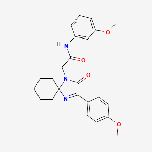 molecular formula C24H27N3O4 B11419179 N-(3-methoxyphenyl)-2-[3-(4-methoxyphenyl)-2-oxo-1,4-diazaspiro[4.5]dec-3-en-1-yl]acetamide 