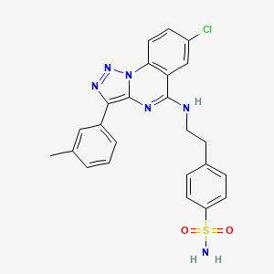 4-(2-{[7-Chloro-3-(3-methylphenyl)[1,2,3]triazolo[1,5-a]quinazolin-5-yl]amino}ethyl)benzenesulfonamide