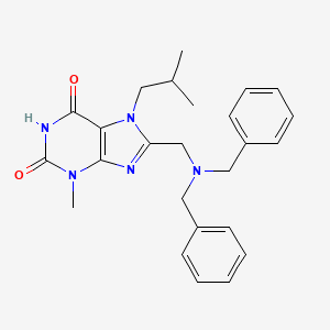 8-[(dibenzylamino)methyl]-3-methyl-7-(2-methylpropyl)-3,7-dihydro-1H-purine-2,6-dione