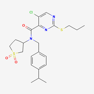 5-chloro-N-(1,1-dioxidotetrahydrothiophen-3-yl)-N-[4-(propan-2-yl)benzyl]-2-(propylsulfanyl)pyrimidine-4-carboxamide