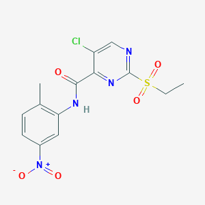 5-chloro-2-(ethylsulfonyl)-N-(2-methyl-5-nitrophenyl)pyrimidine-4-carboxamide