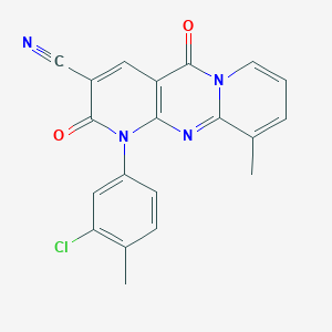 7-(3-chloro-4-methylphenyl)-11-methyl-2,6-dioxo-1,7,9-triazatricyclo[8.4.0.03,8]tetradeca-3(8),4,9,11,13-pentaene-5-carbonitrile