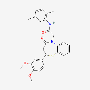 2-(2-(3,4-dimethoxyphenyl)-4-oxo-3,4-dihydrobenzo[b][1,4]thiazepin-5(2H)-yl)-N-(2,5-dimethylphenyl)acetamide