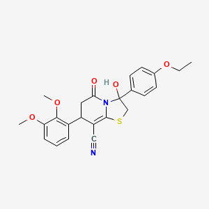 7-(2,3-dimethoxyphenyl)-3-(4-ethoxyphenyl)-3-hydroxy-5-oxo-2,3,6,7-tetrahydro-5H-[1,3]thiazolo[3,2-a]pyridine-8-carbonitrile