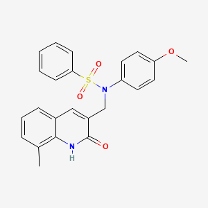 N-[(2-hydroxy-8-methylquinolin-3-yl)methyl]-N-(4-methoxyphenyl)benzenesulfonamide