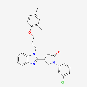 1-(3-chlorophenyl)-4-{1-[3-(2,4-dimethylphenoxy)propyl]-1H-benzimidazol-2-yl}pyrrolidin-2-one