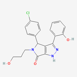 4-(4-chlorophenyl)-3-(2-hydroxyphenyl)-5-(3-hydroxypropyl)-4,5-dihydropyrrolo[3,4-c]pyrazol-6(2H)-one