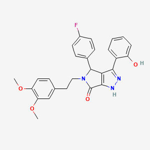 5-[2-(3,4-dimethoxyphenyl)ethyl]-4-(4-fluorophenyl)-3-(2-hydroxyphenyl)-4,5-dihydropyrrolo[3,4-c]pyrazol-6(2H)-one