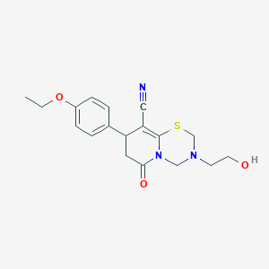 8-(4-ethoxyphenyl)-3-(2-hydroxyethyl)-6-oxo-3,4,7,8-tetrahydro-2H,6H-pyrido[2,1-b][1,3,5]thiadiazine-9-carbonitrile