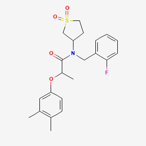 2-(3,4-dimethylphenoxy)-N-(1,1-dioxidotetrahydrothiophen-3-yl)-N-(2-fluorobenzyl)propanamide