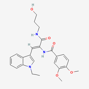 N-((Z)-2-(1-ethyl-1H-indol-3-yl)-1-{[(3-hydroxypropyl)amino]carbonyl}vinyl)-3,4-dimethoxybenzamide