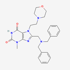 8-[(dibenzylamino)methyl]-3-methyl-7-(2-morpholin-4-ylethyl)-3,7-dihydro-1H-purine-2,6-dione