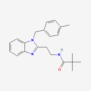 molecular formula C22H27N3O B11419458 2,2-dimethyl-N-{2-[1-(4-methylbenzyl)-1H-benzimidazol-2-yl]ethyl}propanamide 