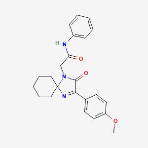 2-[3-(4-methoxyphenyl)-2-oxo-1,4-diazaspiro[4.5]dec-3-en-1-yl]-N-phenylacetamide