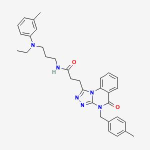 N-{3-[ethyl(3-methylphenyl)amino]propyl}-3-{4-[(4-methylphenyl)methyl]-5-oxo-4H,5H-[1,2,4]triazolo[4,3-a]quinazolin-1-yl}propanamide