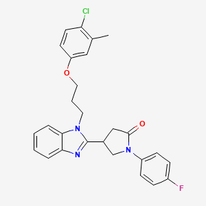 4-{1-[3-(4-chloro-3-methylphenoxy)propyl]-1H-benzimidazol-2-yl}-1-(4-fluorophenyl)pyrrolidin-2-one