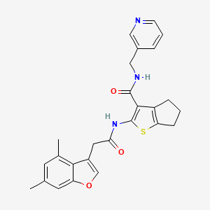 2-{[(4,6-dimethyl-1-benzofuran-3-yl)acetyl]amino}-N-(pyridin-3-ylmethyl)-5,6-dihydro-4H-cyclopenta[b]thiophene-3-carboxamide