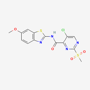 5-chloro-N-(6-methoxy-1,3-benzothiazol-2-yl)-2-(methylsulfonyl)pyrimidine-4-carboxamide