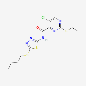 N-[5-(butylsulfanyl)-1,3,4-thiadiazol-2-yl]-5-chloro-2-(ethylsulfanyl)pyrimidine-4-carboxamide