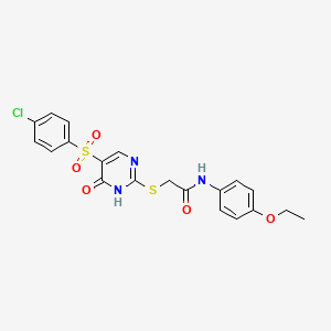 2-[[5-(4-chlorophenyl)sulfonyl-6-oxo-1H-pyrimidin-2-yl]sulfanyl]-N-(4-ethoxyphenyl)acetamide