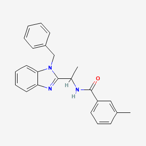 molecular formula C24H23N3O B11419639 N-[1-(1-benzyl-1H-benzimidazol-2-yl)ethyl]-3-methylbenzamide 