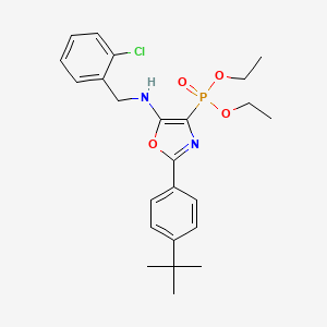 molecular formula C24H30ClN2O4P B11419640 Diethyl [2-(4-tert-butylphenyl)-5-{[(2-chlorophenyl)methyl]amino}-1,3-oxazol-4-YL]phosphonate 