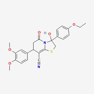 7-(3,4-dimethoxyphenyl)-3-(4-ethoxyphenyl)-3-hydroxy-5-oxo-2,3,6,7-tetrahydro-5H-[1,3]thiazolo[3,2-a]pyridine-8-carbonitrile