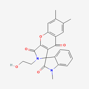 2-(2-hydroxyethyl)-1',6,7-trimethyl-2H-spiro[chromeno[2,3-c]pyrrole-1,3'-indole]-2',3,9(1'H)-trione