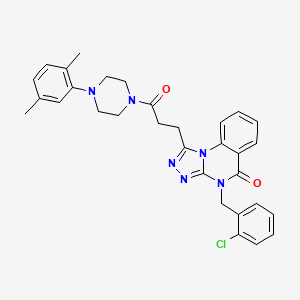 4-(2-chlorobenzyl)-1-{3-[4-(2,5-dimethylphenyl)piperazin-1-yl]-3-oxopropyl}[1,2,4]triazolo[4,3-a]quinazolin-5(4H)-one