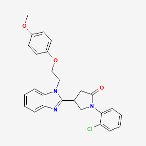 molecular formula C26H24ClN3O3 B11419680 1-(2-chlorophenyl)-4-{1-[2-(4-methoxyphenoxy)ethyl]-1H-benzimidazol-2-yl}pyrrolidin-2-one 