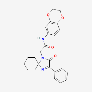 N-(2,3-Dihydro-1,4-benzodioxin-6-YL)-2-{2-oxo-3-phenyl-1,4-diazaspiro[4.5]dec-3-EN-1-YL}acetamide