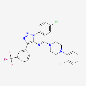 1-{7-Chloro-3-[3-(trifluoromethyl)phenyl]-[1,2,3]triazolo[1,5-A]quinazolin-5-YL}-4-(2-fluorophenyl)piperazine