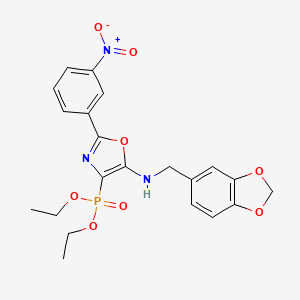 Diethyl {5-[(1,3-benzodioxol-5-ylmethyl)amino]-2-(3-nitrophenyl)-1,3-oxazol-4-yl}phosphonate