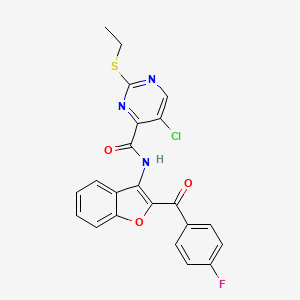 5-chloro-2-(ethylsulfanyl)-N-{2-[(4-fluorophenyl)carbonyl]-1-benzofuran-3-yl}pyrimidine-4-carboxamide