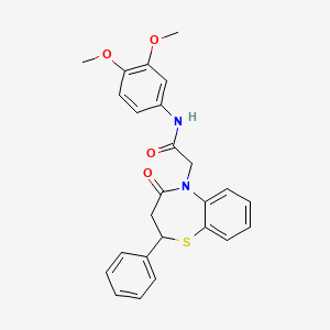 N-(3,4-dimethoxyphenyl)-2-(4-oxo-2-phenyl-3,4-dihydrobenzo[b][1,4]thiazepin-5(2H)-yl)acetamide