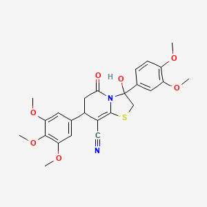 3-(3,4-dimethoxyphenyl)-3-hydroxy-5-oxo-7-(3,4,5-trimethoxyphenyl)-2,3,6,7-tetrahydro-5H-[1,3]thiazolo[3,2-a]pyridine-8-carbonitrile