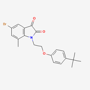 molecular formula C21H22BrNO3 B11419794 5-bromo-1-[2-(4-tert-butylphenoxy)ethyl]-7-methyl-1H-indole-2,3-dione 