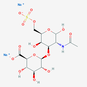 molecular formula C14H21NNa2O15S B114198 Disodium;(2S,3S,4S,5R,6R)-6-[(3R,4R,5R,6R)-3-acetamido-2,5-dihydroxy-6-(sulfonatooxymethyl)oxan-4-yl]oxy-3,4,5-trihydroxyoxane-2-carboxylate CAS No. 149458-08-2