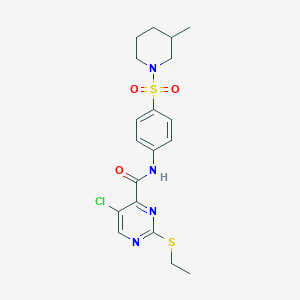 5-chloro-2-(ethylsulfanyl)-N-{4-[(3-methylpiperidin-1-yl)sulfonyl]phenyl}pyrimidine-4-carboxamide