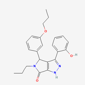 molecular formula C23H25N3O3 B11419824 3-(2-hydroxyphenyl)-4-(3-propoxyphenyl)-5-propyl-4,5-dihydropyrrolo[3,4-c]pyrazol-6(1H)-one 