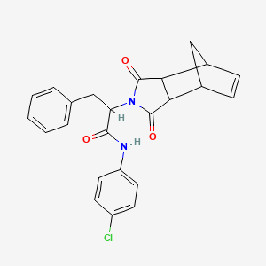 molecular formula C24H21ClN2O3 B11419849 N-(4-chlorophenyl)-2-(1,3-dioxo-1,3,3a,4,7,7a-hexahydro-2H-4,7-methanoisoindol-2-yl)-3-phenylpropanamide 